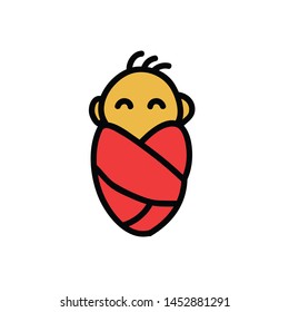 baby doodle icon, vector illustration