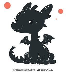 Baby Dragon. Cute Cartoon Illustration