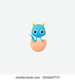 baby dragon gradient design illustration