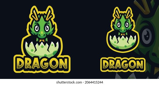 Baby Dragon Hatch Mascot Gaming Logo Template