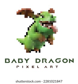 Baby Dragon Vector Pixel art design
