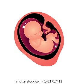 Baby dreaming in mother tummy, woman pregnancy period