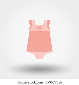 Baby Dress Rompers. Icon for web and mobile application. Vector illustration on a white background. Flat design style.