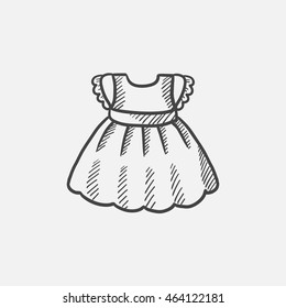 Baby dress sketch icon for web, mobile and infographics. Hand drawn vector isolated icon.