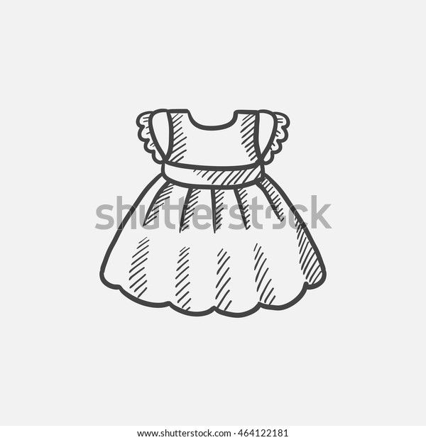 Baby Dress Sketch Icon Web Mobile Stock Vector Royalty Free