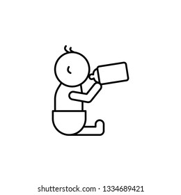 Baby drinking bottle icon. Element of maternity culture. Thin icon for website design and development, app development. Premium icon