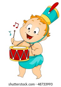 Baby Drummer - Vector