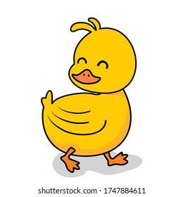 Baby Duck Cartoon Cute Isolated