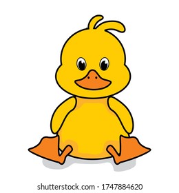 Baby Duck Cartoon Cute Isolated