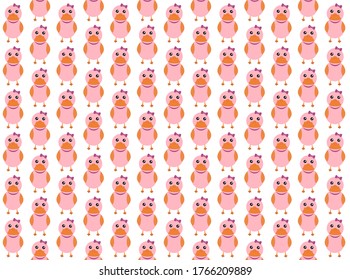 Baby duck female pattern vector