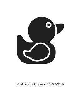 Baby Duck Filled Icon Vector Illustration