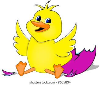 Baby Duck Newly Hatched Vector.
