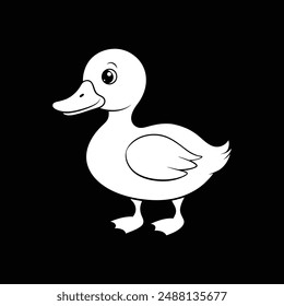 Baby Duck silhouette vector illustration