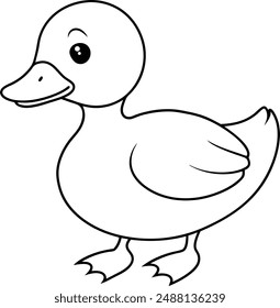 Baby Duck silhouette vector illustration 2