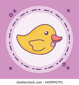 baby duck toy in circular frame