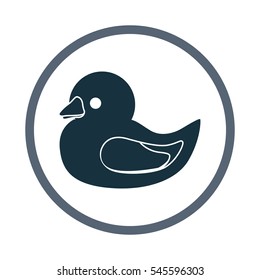 Baby duck toy icon. Simple design for web and mobile