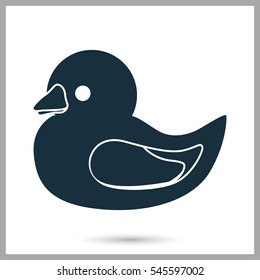 Baby duck toy icon. Simple design for web and mobile