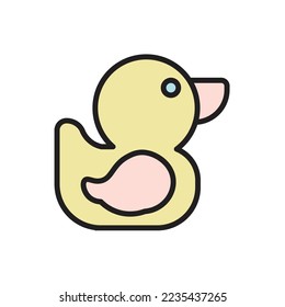 Baby Duck Toy Icon Vector Illustration