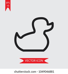 Baby duck toy vector icon