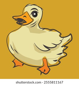 Baby Duck Vector Art Illustration
