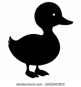 baby Duck vector Silhouette on white background