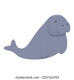 Baby dugong icon cartoon vector. Manatee ocean. Cute animal