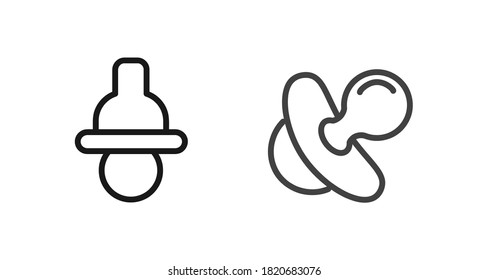 baby dummy line icon set. baby dummy
