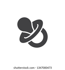 Baby dummy pacifier vector icon. filled flat sign for mobile concept and web design. Baby nipple glyph icon. Symbol, logo illustration. Pixel perfect vector graphics