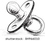 Baby dummy sketch vector illustration