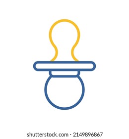 Baby dummy teat isolated vector icon. Graph symbol for children and newborn babies web site and apps design, logo, app, UI