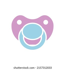 Baby dummy teat isolated vector glyph icon. Graph symbol for children and newborn babies web site and apps design, logo, app, UI