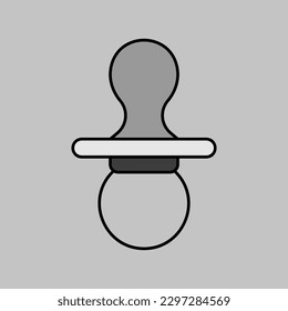 Icono de escala de grises vectorial aislado del bebé. Símbolo gráfico para niños y recién nacidos sitio web y diseño de aplicaciones, logotipo, aplicación, interfaz de usuario