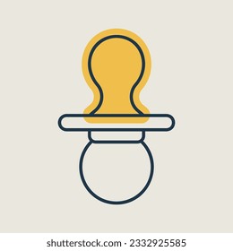 Baby dummy teat isolated vector icon. Graph symbol for children and newborn babies web site and apps design, logo, app, UI