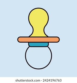 Icono de vector aislado de bobo de bebé. Símbolo gráfico para niños y recién nacidos sitio web y diseño de aplicaciones, logotipo, aplicación, interfaz de usuario