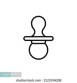 Icono del vector del teat del bebé. Símbolo gráfico para niños y recién nacidos sitio web y diseño de aplicaciones, logotipo, aplicación, interfaz de usuario