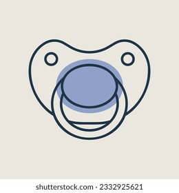 Baby dummy teat vector isolated icon. Graph symbol for children and newborn babies web site and apps design, logo, app, UI