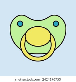 Icono aislado del vector del teat del bebé. Símbolo gráfico para niños y recién nacidos sitio web y diseño de aplicaciones, logotipo, aplicación, interfaz de usuario