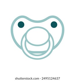 Baby dummy teat vector isolated icon. Graph symbol for children and newborn babies web site and apps design, logo, app, UI