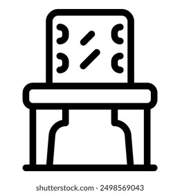 Baby eating booster seat with a table for feeding icon, outline style