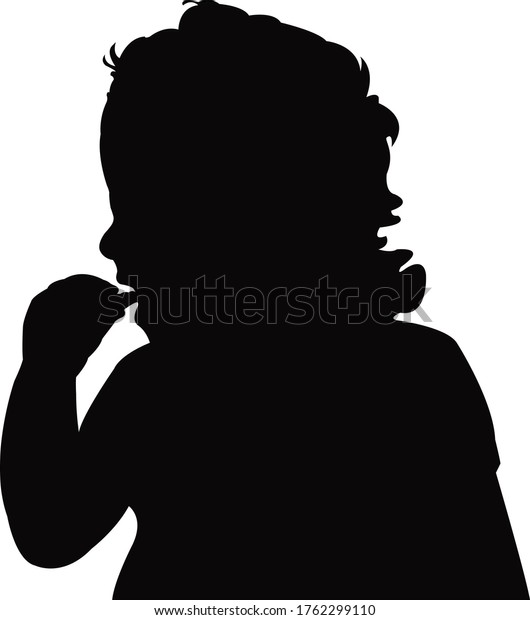 Baby Eating Food Silhouette Vector Stock Vector (royalty Free 