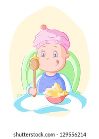 baby eats