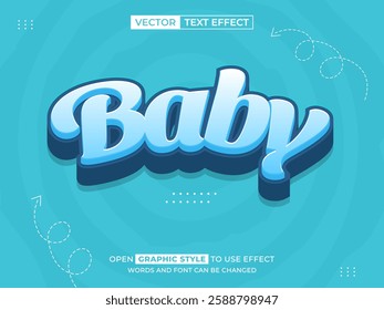 baby editable text, font effect, 3d text for title
