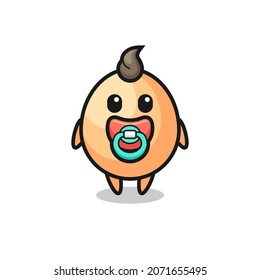 baby egg cartoon character with pacifier , cute style design for t shirt, sticker, logo element