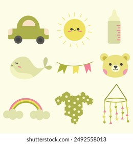 Baby element collection flat illustration