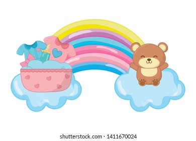 baby elements icons vector illustration