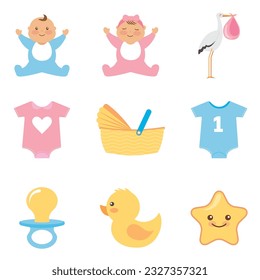 baby elements set isolated. .vector illustration