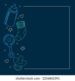 baby elements in square frame