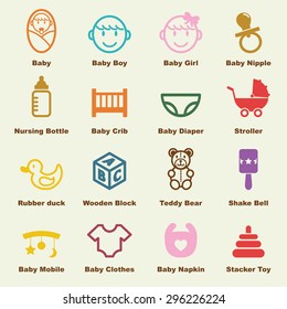 baby elements, vector infographic icons