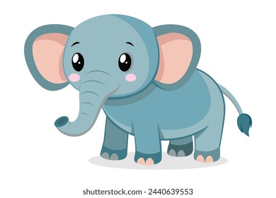 Baby Elephant Animal isolated flat vector illustration