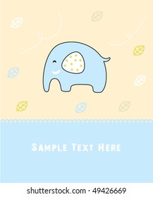 baby elephant birthday arrival greeting card